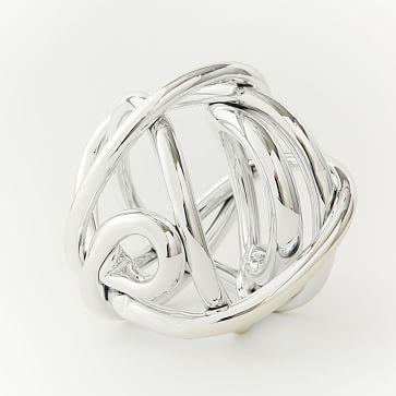 Metallic Glass Knot, Silver, Extra Large