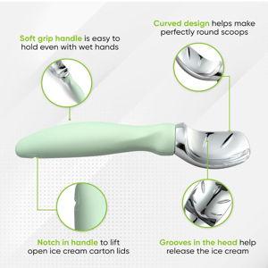 Spring Chef Ice Cream Scoop with Comfortable Handle, Professional Heavy Duty Sturdy Scooper, Premium Kitchen Tool for Cookie Dough, Gelato, Sorbet, Pistachio