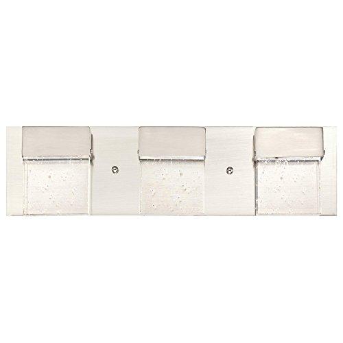 Westinghouse Lighting 6329900 Cava II Three-Light LED Indoor Wall Fixture, Brushed Nickel Finish with Bubble Glass, 3 Square