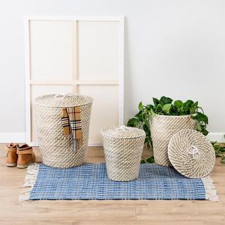 Nesting Seagrass Snake Charmer's Baskets, Set of 3
