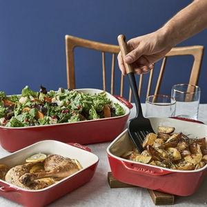 STAUB Ceramic 3-pc Rectangular Baking Dish Set, Cherry