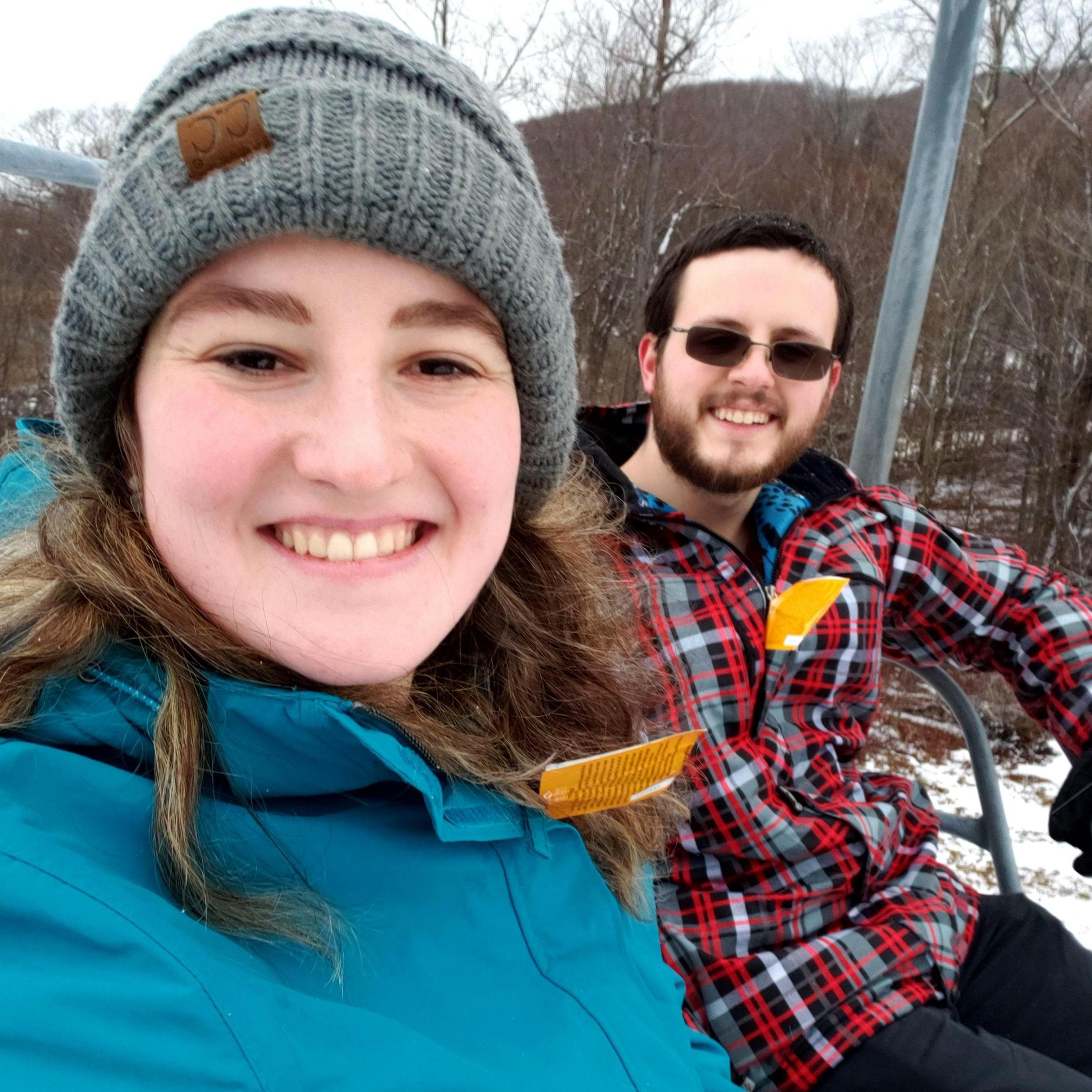 After 5+ years of dating, we went snowboarding together for the first time. Well, Dom went snowboarding. Jackie just fell down the hill a couple times [2020]