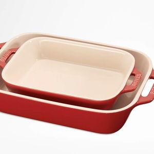 Staub 2-Piece Cherry Ceramic Baking Dish Set + Reviews | Crate & Barrel