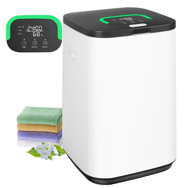 EYDMTE Towel Warmer for Bathroom, 23L Large Towel Warmers, Heated Towel Warmer Bucket with LED Display, 3 Heating Modes, 20/40/60 Min, Auto Shut Off, Child Lock, Black