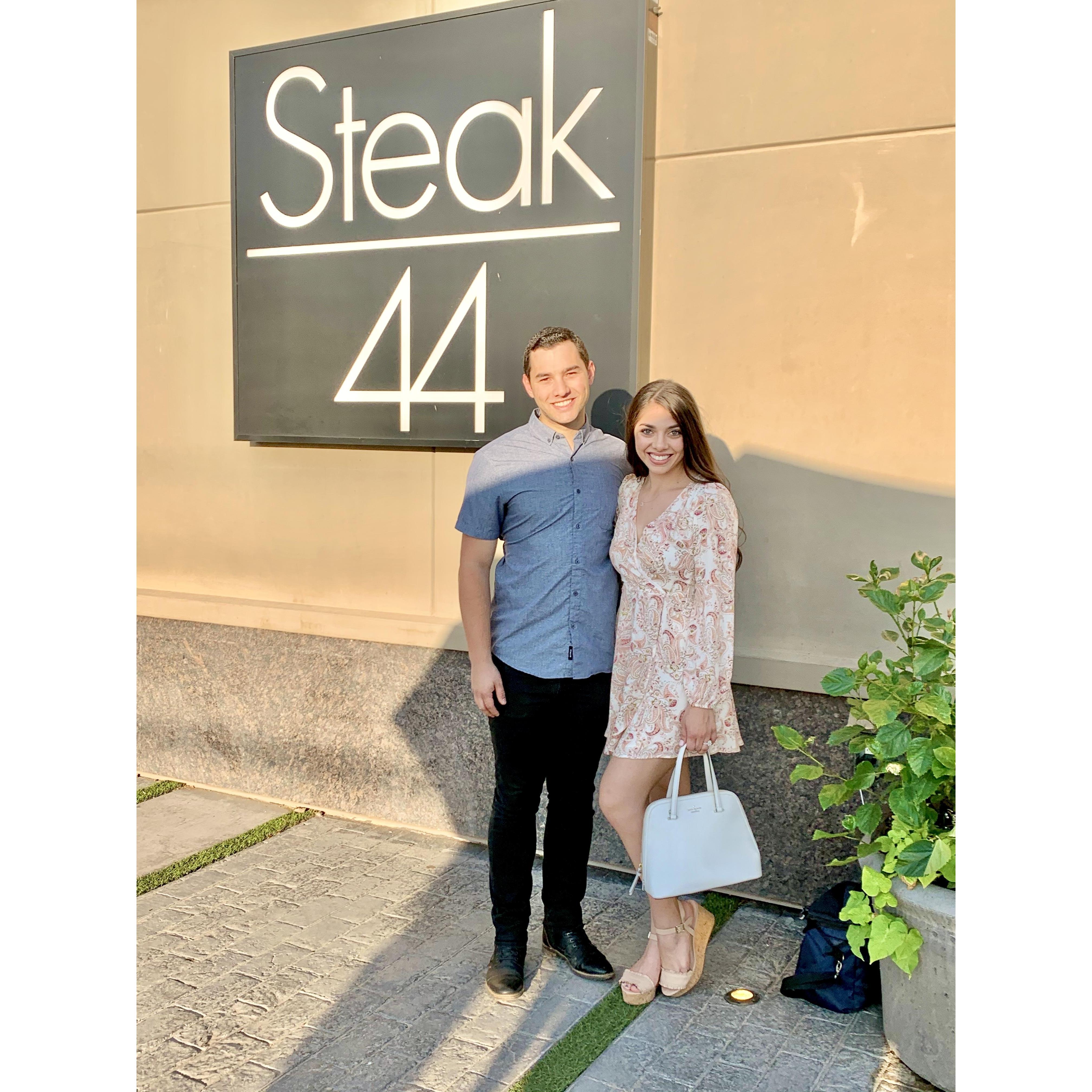 Our annual Steak 44 date to start the school year! This was Senior year!