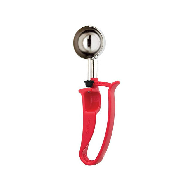 Zeroll 2024 Universal EZ Disher Food Portion Control Scoop Designed for Right or Left Hand Use Dishwasher Safe NSF Approved, 2-inch, Red