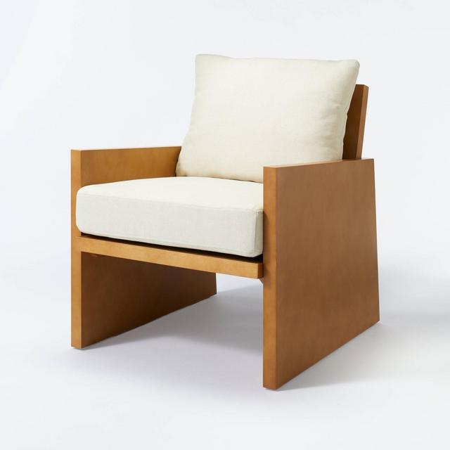 Duchesne Wood Accent Chair with Upholstered Seat and Back Cream - Threshold™ designed with Studio McGee