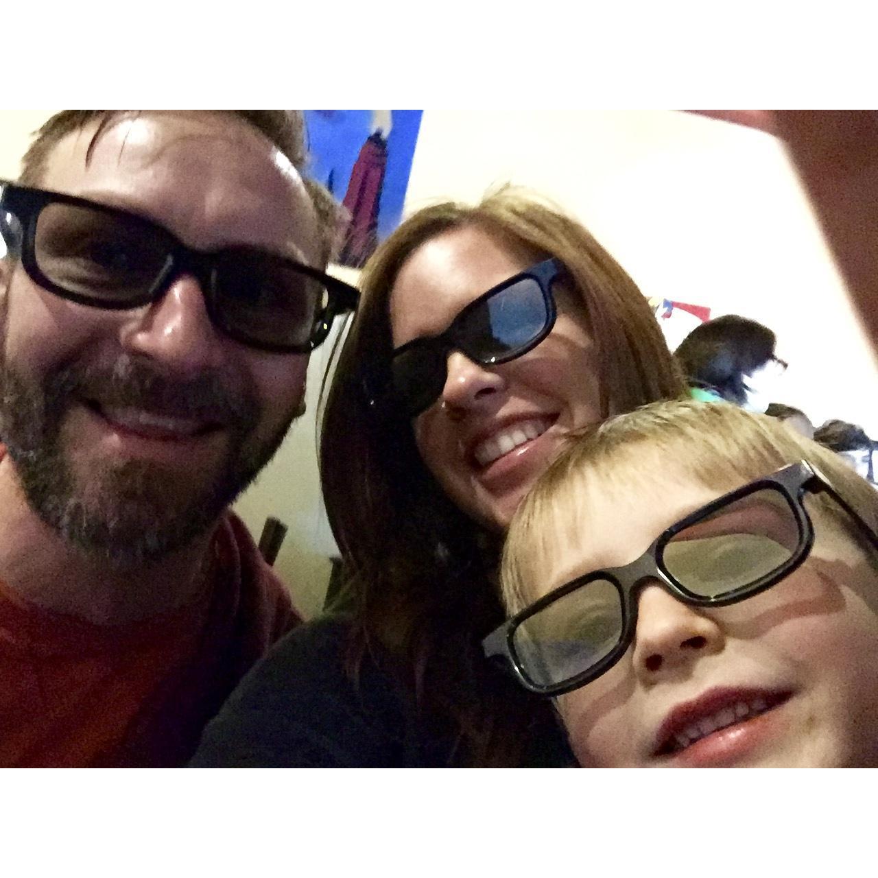 First time that PG, Michelle and James went to the movies together - and it was 3D.