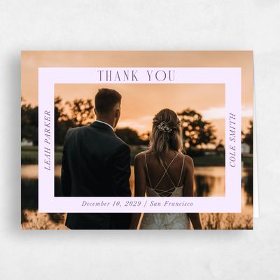 Light Lilac, Purple Wedding Thank You - Glen Photo