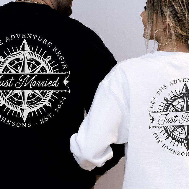 Just Married, Personalized Mr and Mrs, Hubby Wifey Sweatshirts, Matching Couples Hoodie, Honeymoon Shirts, Mrs Sweatshirt, Custom Hoodies
