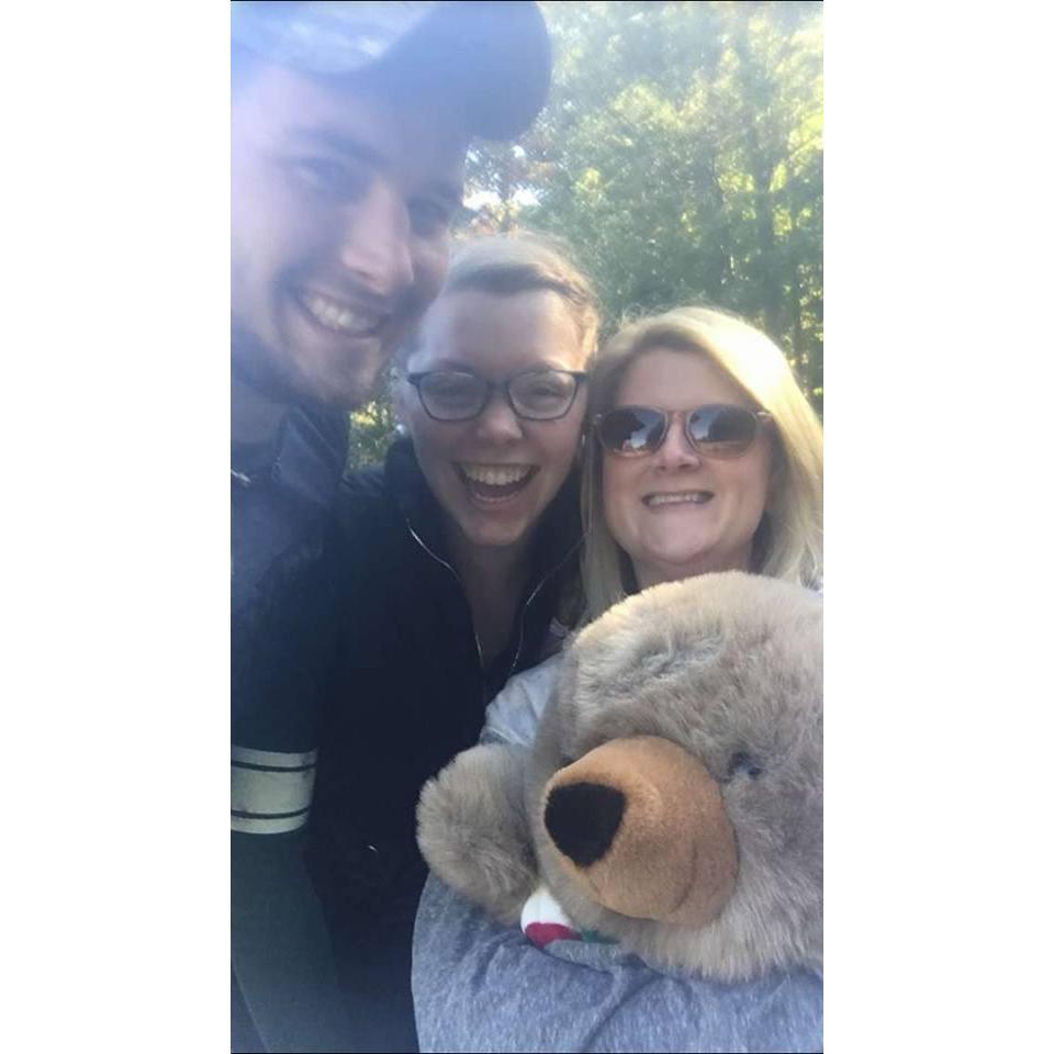 Taylor and Nathan with Taylor's aunt at Pumpkin Chunkin. September 30, 2017