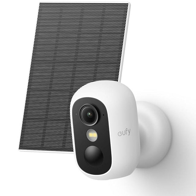 eufy Security eufyCam C35 with Solar Panel, Wireless Security Camera, Outdoor and Indoor, Magnetic Mount, Color Night Vision, Local Storage, No Monthly Fee, IP67, White