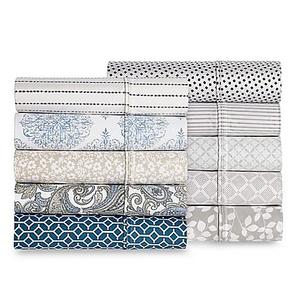 Heartland 400-Thread-Count Printed Dot King Sheet Set in Taupe