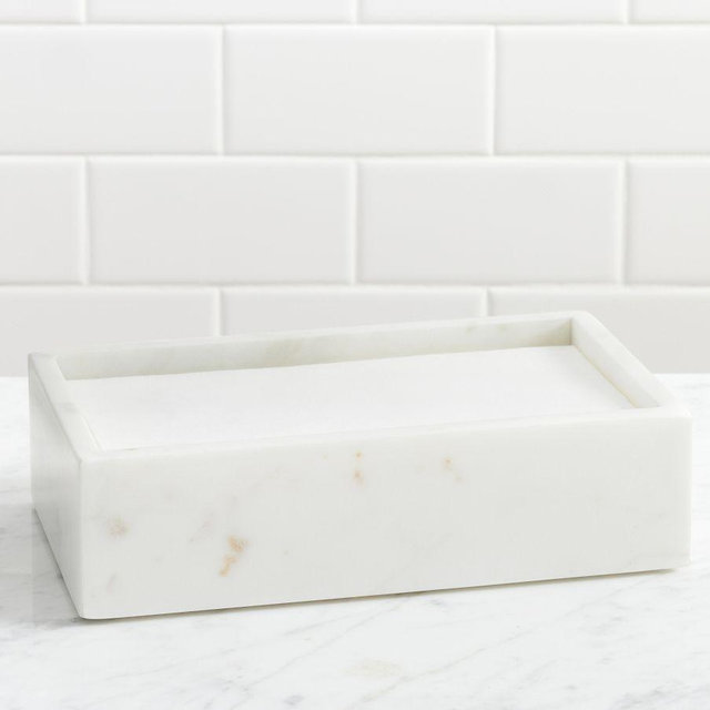 Marble Frost Guest Towel Tray, White Marble