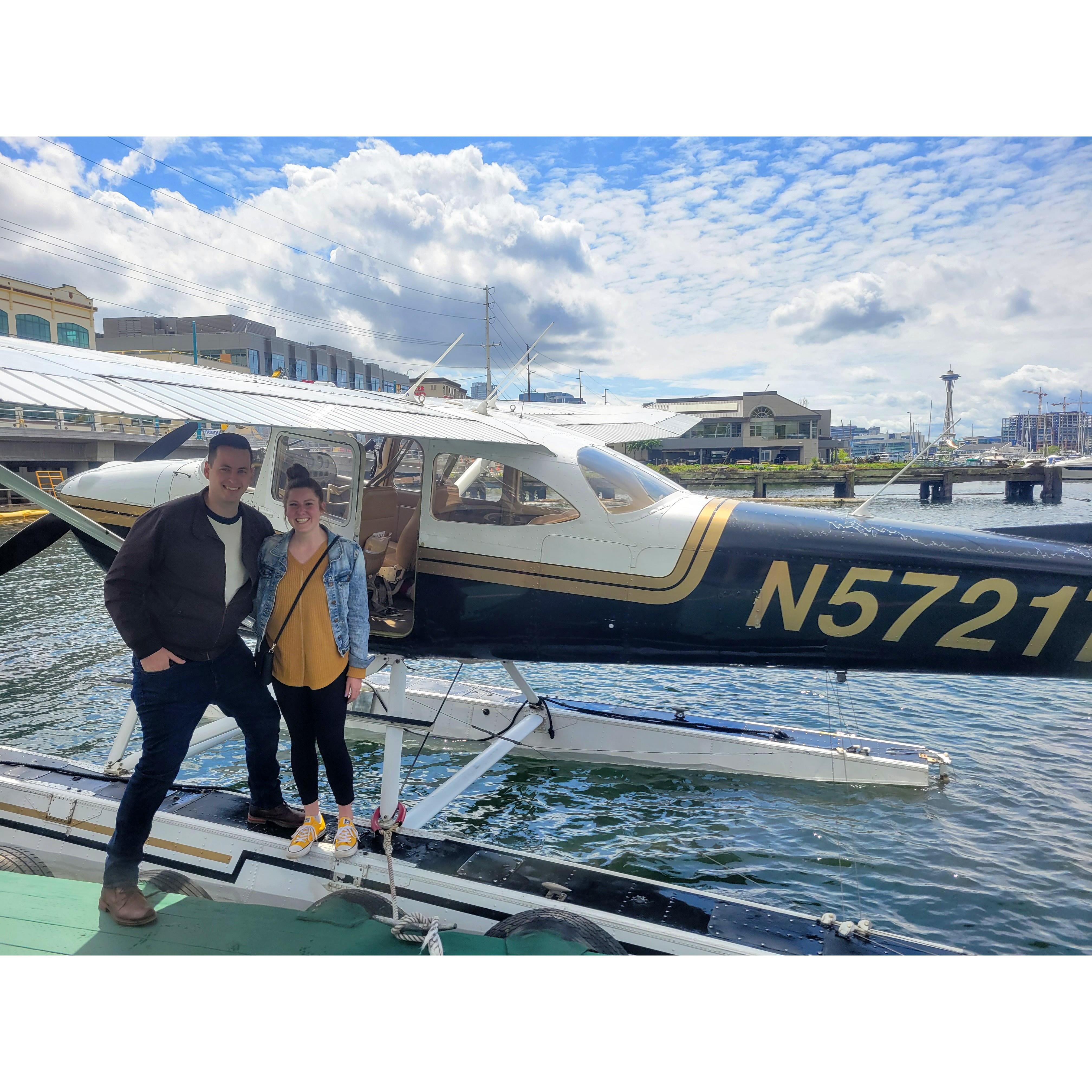 DJ pulled out all the stops on our engagement day including a surprise Seaplane Tour of Seattle.