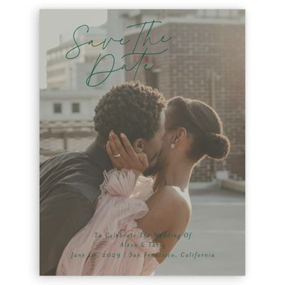 Emerald, Green Wedding Digital Save the Date - Micah Photo