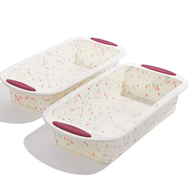 Gifbera Non-Stick Silicone Bread Loaf Pan Set of 2 for Baking Bread Meatloaf Quiche Lasagna, 10 x 5 Inch, Good Grips, 2-Pack