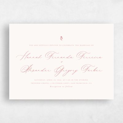 Pink Coral Wedding Invitation - Kiruna Classic