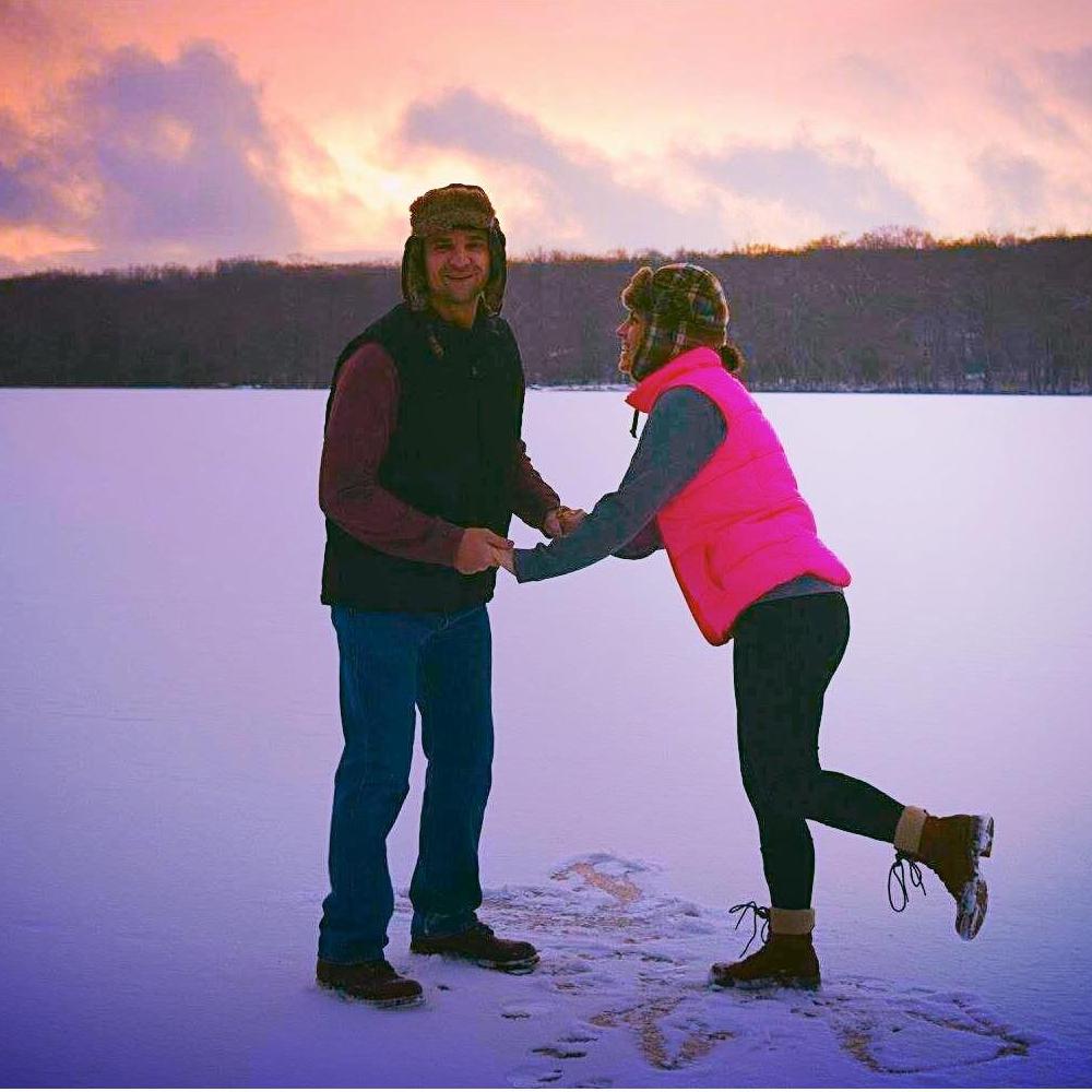 Frozen lake, Poconos, Pennsylvania