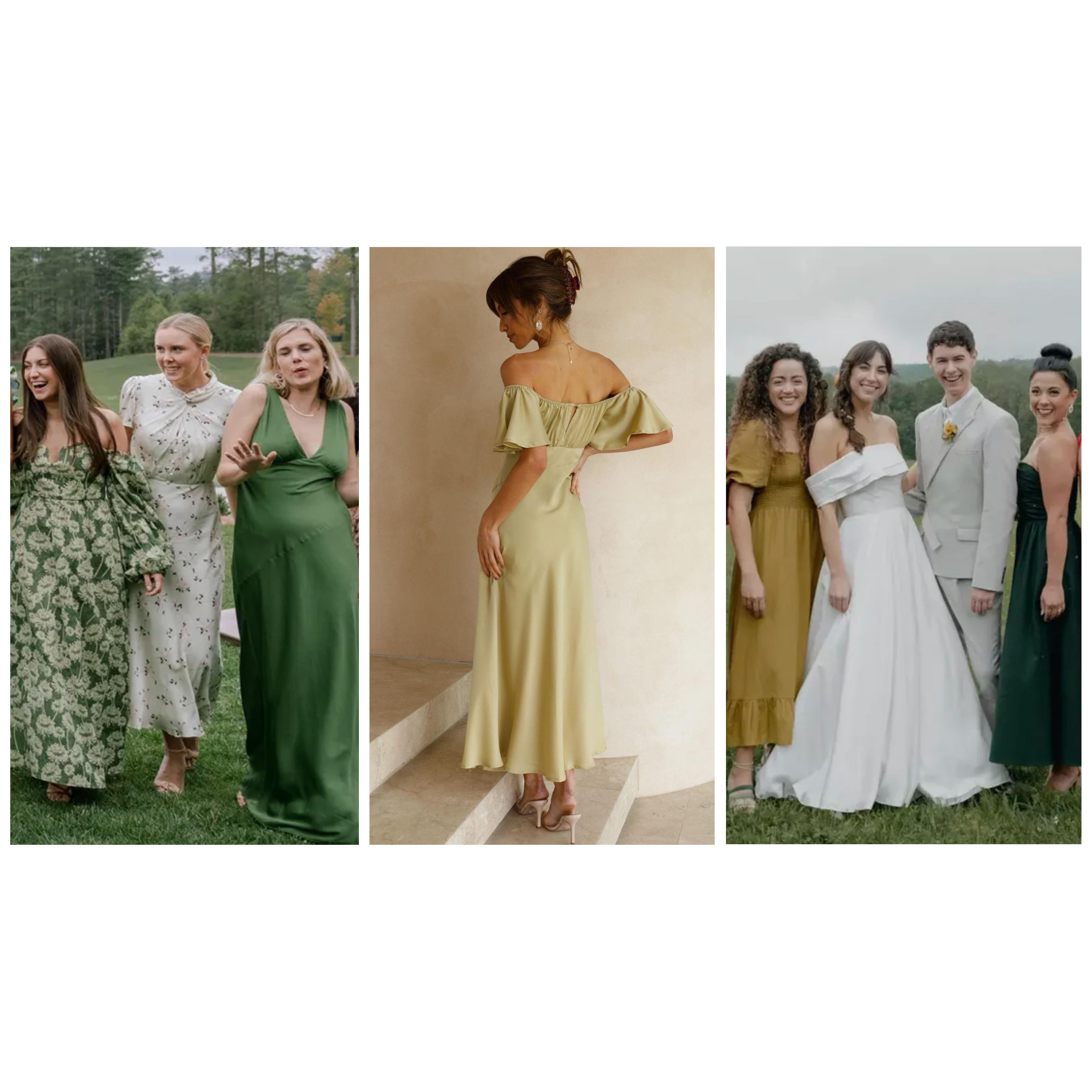 We kindly request our guest to wear midi or maxi length dresses with the colors from our palette! Warm shades of green and simple patterns are welcomed!