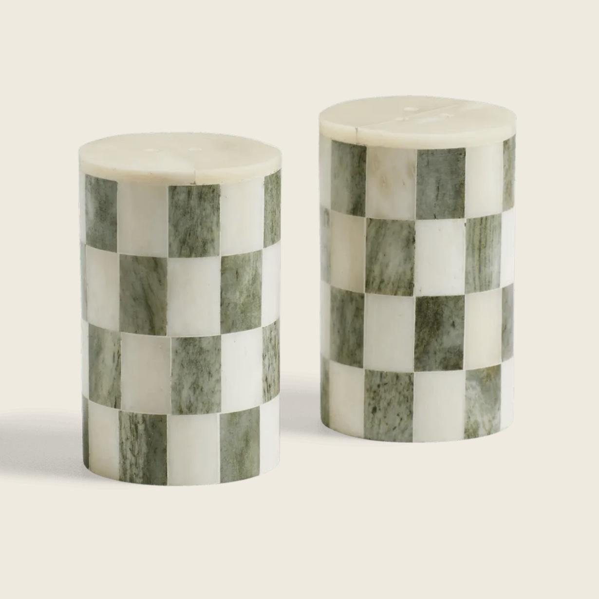 Pair of Vaserely Salt and Pepper Shakers - Bone | OKA