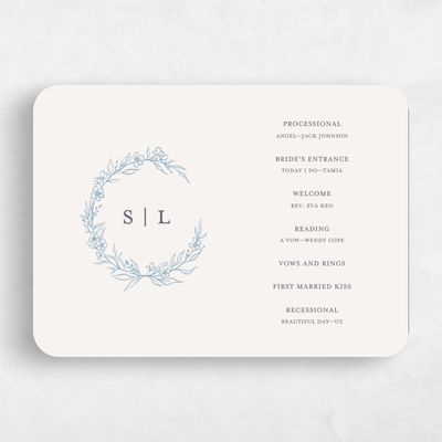 Beige Rounded Wedding Program - Goundry