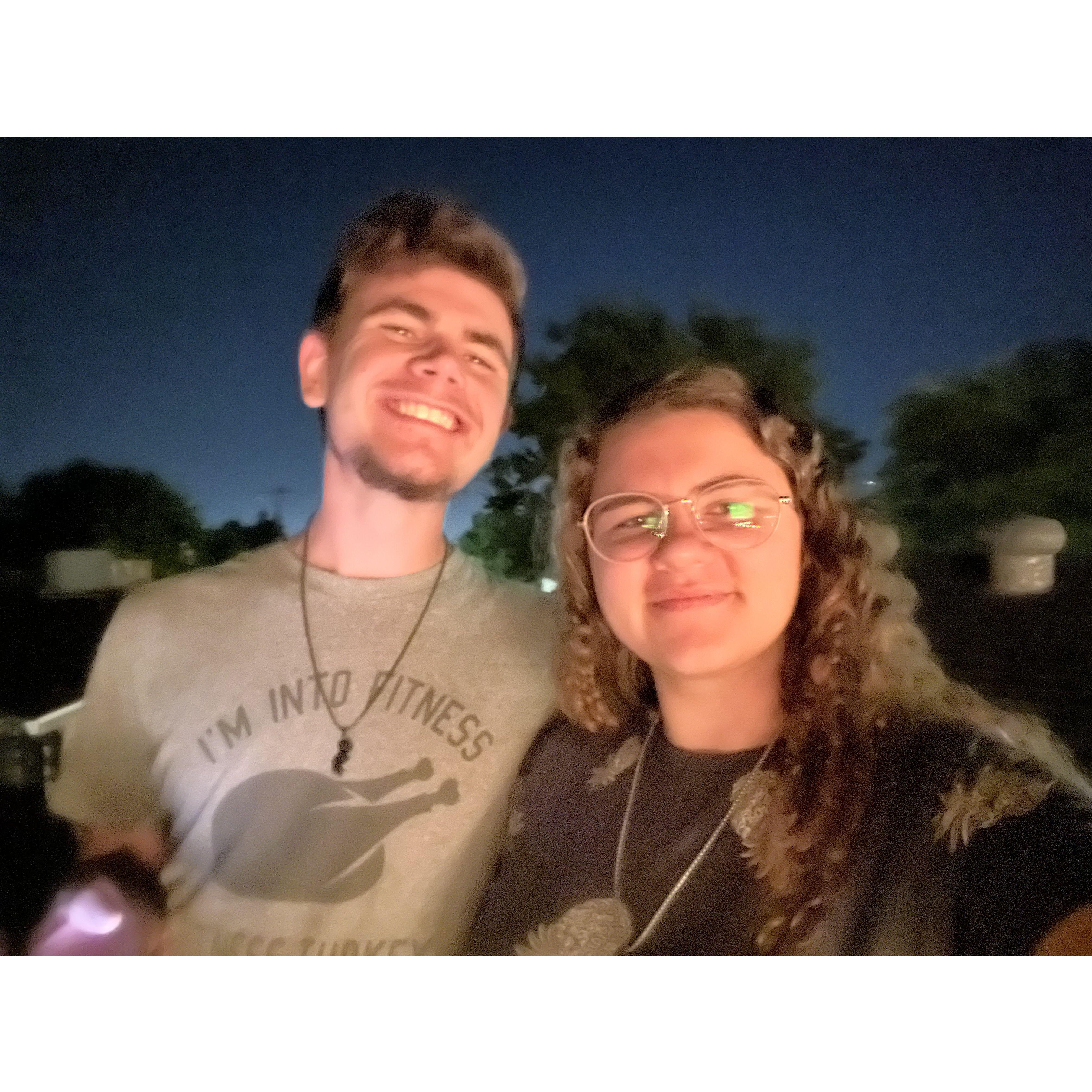 Stargazing from a roof.