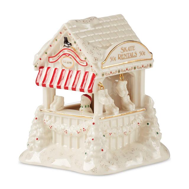 Lenox Mistletoe Village Skate Rink Lit Figurine, Exclusively at Macy’s