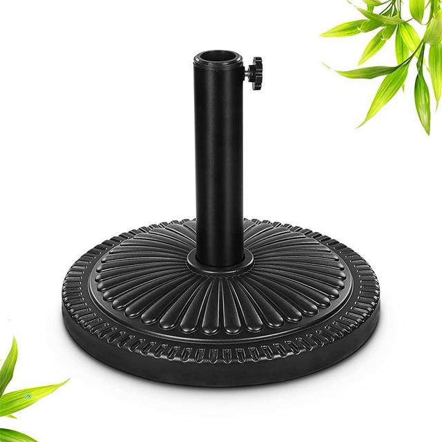 FRUITEAM 18" Patio Umbrella Base 23-Pound Round Prefilled Table Umbrella Stand Base, Weather-Resistant Outdoor Market Umbrella Holder for Yard, Garden, Deck Porch