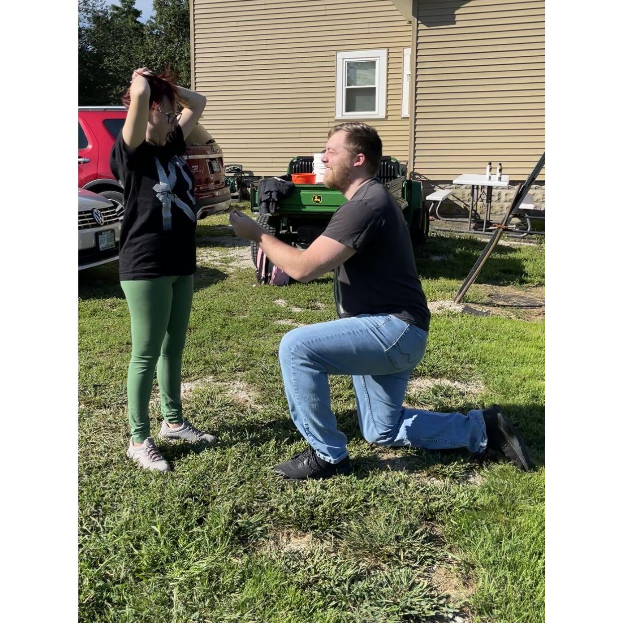 When Joe popped the question, I was so surprised.