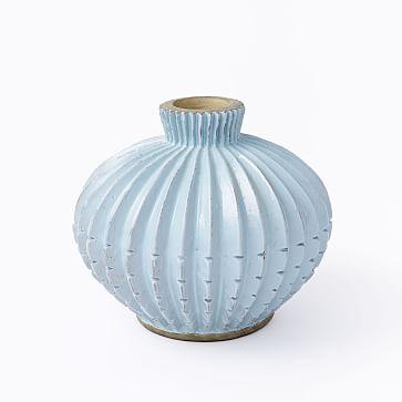 Rustic Pure Vase, Short Wide (6.5”), Light Blue