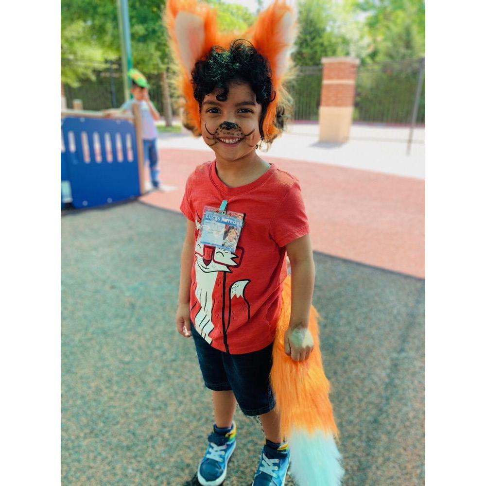 Lucas, just because he is absolutely adorable. "What does the fox say !?!" Proud parent moment.