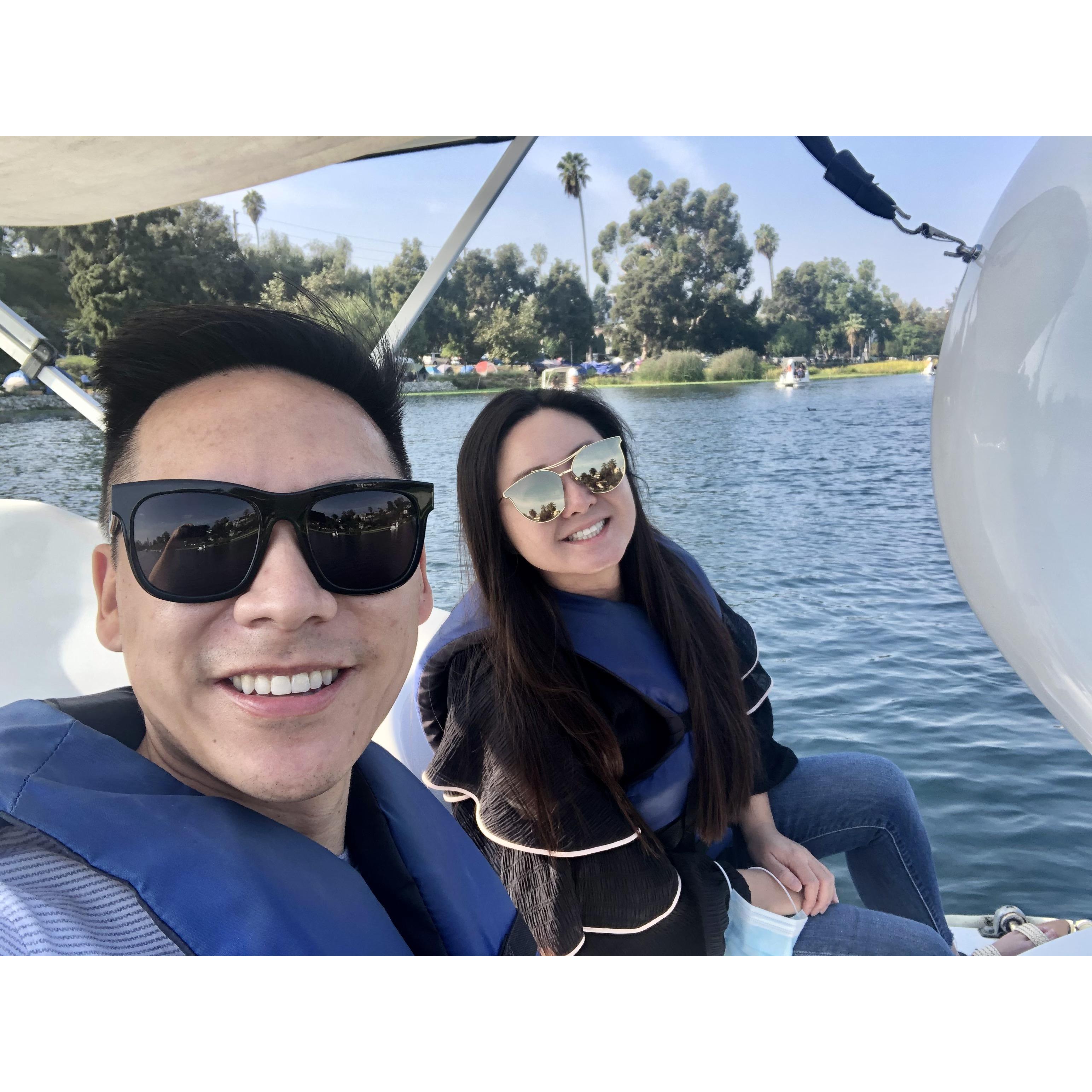 Swan pedal boating