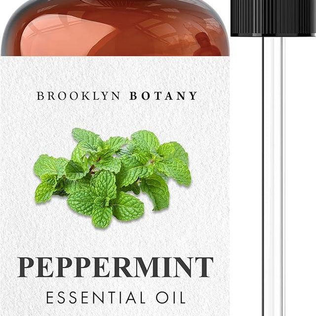 Brooklyn Botany Peppermint Essential Oil - Huge 4 Fl Oz - 100% Pure and Natural - Premium Grade with Dropper - for Aromatherapy and Diffuser