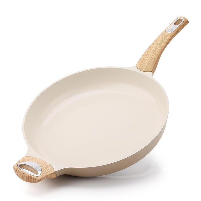 SENSARTE Ceramic Nonstick Frying Pan Skillet with Hot-resistant Handle 12.5Inch Large Non-toxic Healthy Kitchen Cooking Chef's Pan, Free of Intentionally Added PFOA/PFAS/PTFE, Induction Compatible