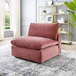 Commix Overstuffed Velvet Armless Chair