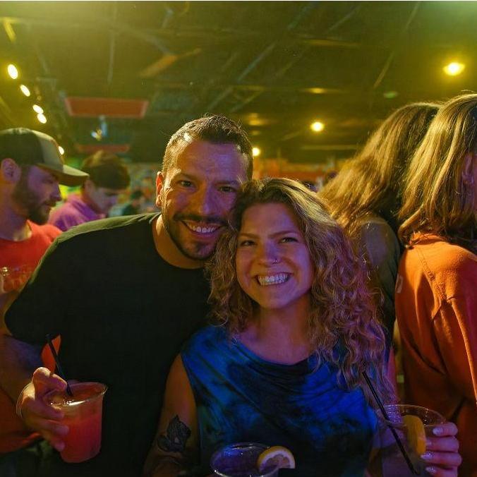 Approximately 45 minutes before Cory got down on one knee; Alaina is oblivious to what is about to happen and simply enjoying a drink after a late night nursing school project.