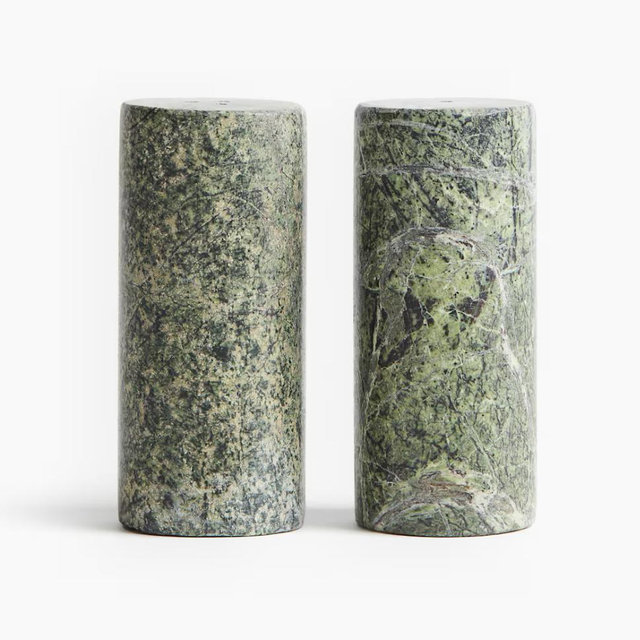 Marble Salt and Pepper Shakers - Green