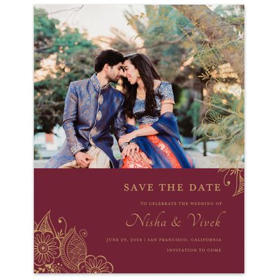 Wine, Purple Wedding Digital Save the Date - Sambac Photo
