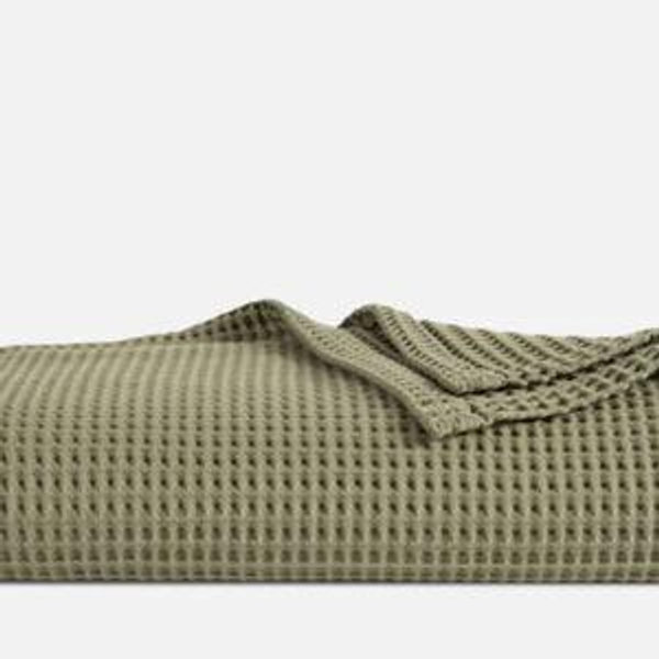 Dreamweave Waffle Throw Blanket in Moss
