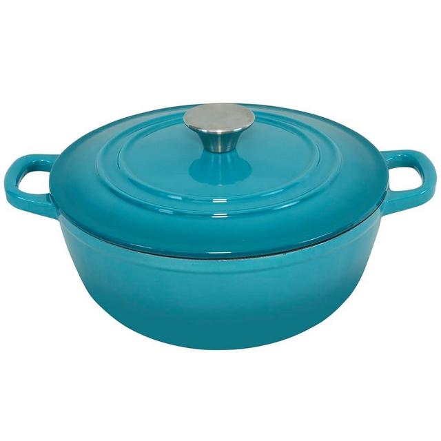 Flavehc Dutch Oven Pot with Lid 4 qt Cast Iron Dutch Oven for Bread Baking Teal Enameled Cast Iron Dutch Oven with Handels