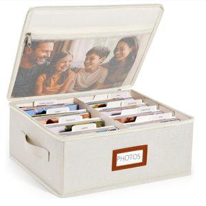 Photo Storage Box with Lid & Dividers