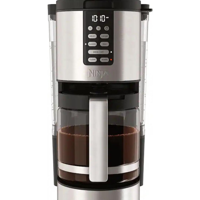 Ninja - Programmable XL 14-Cup Coffee Maker PRO, Glass Carafe, Freshness Timer, with Permanent Filter - Stainless Steel
