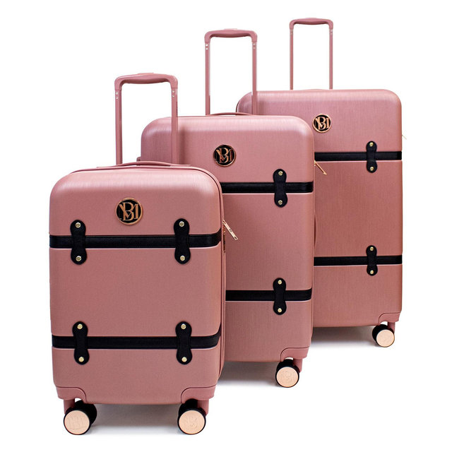 Badgley Mischka Grace Expandable Retro Luggage, Set of 3