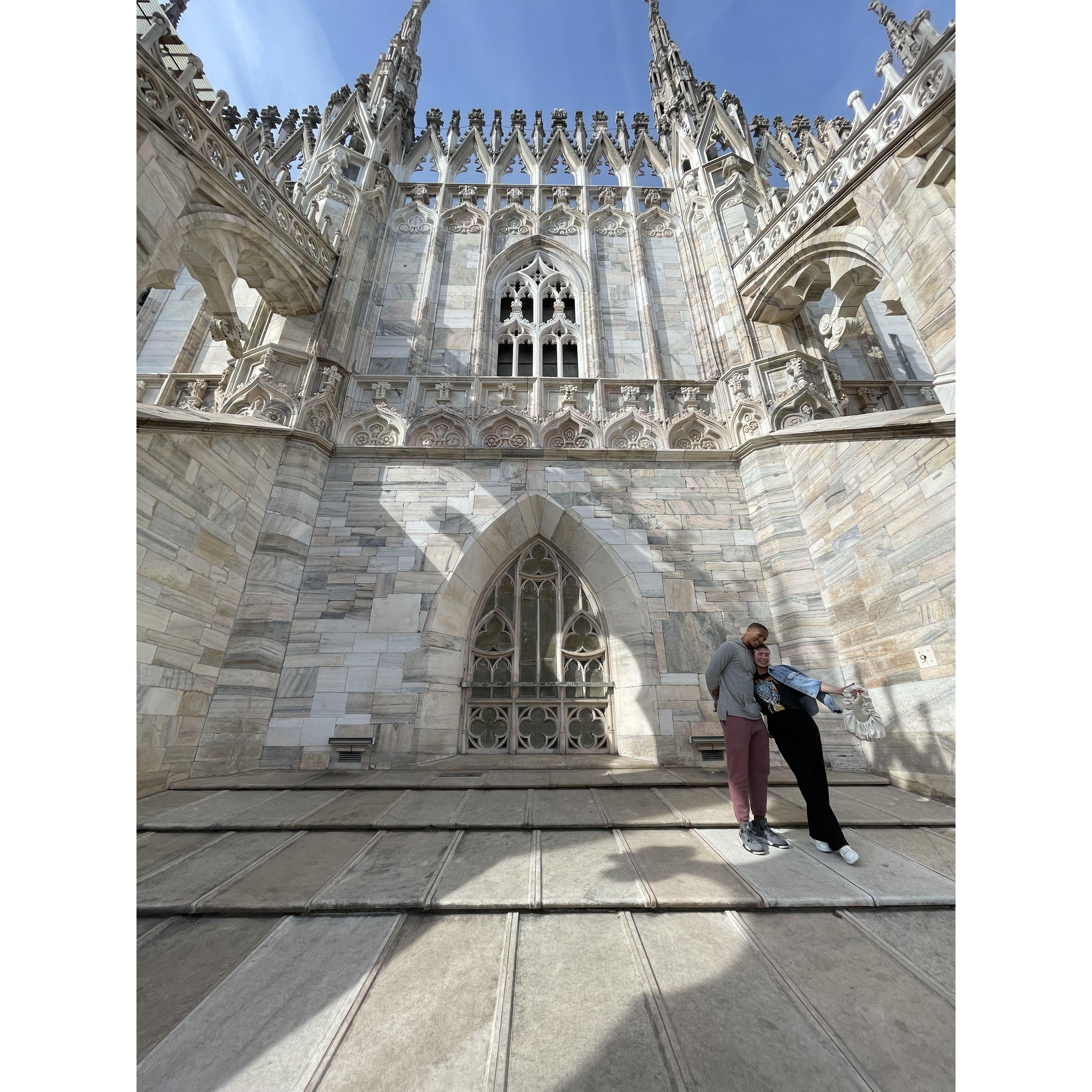 On top of the Milan Cathedral.