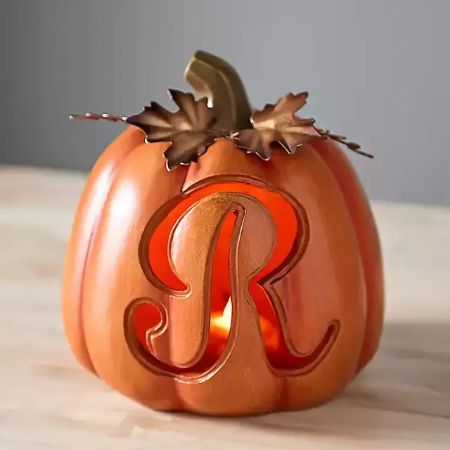 R monogram pumpkin