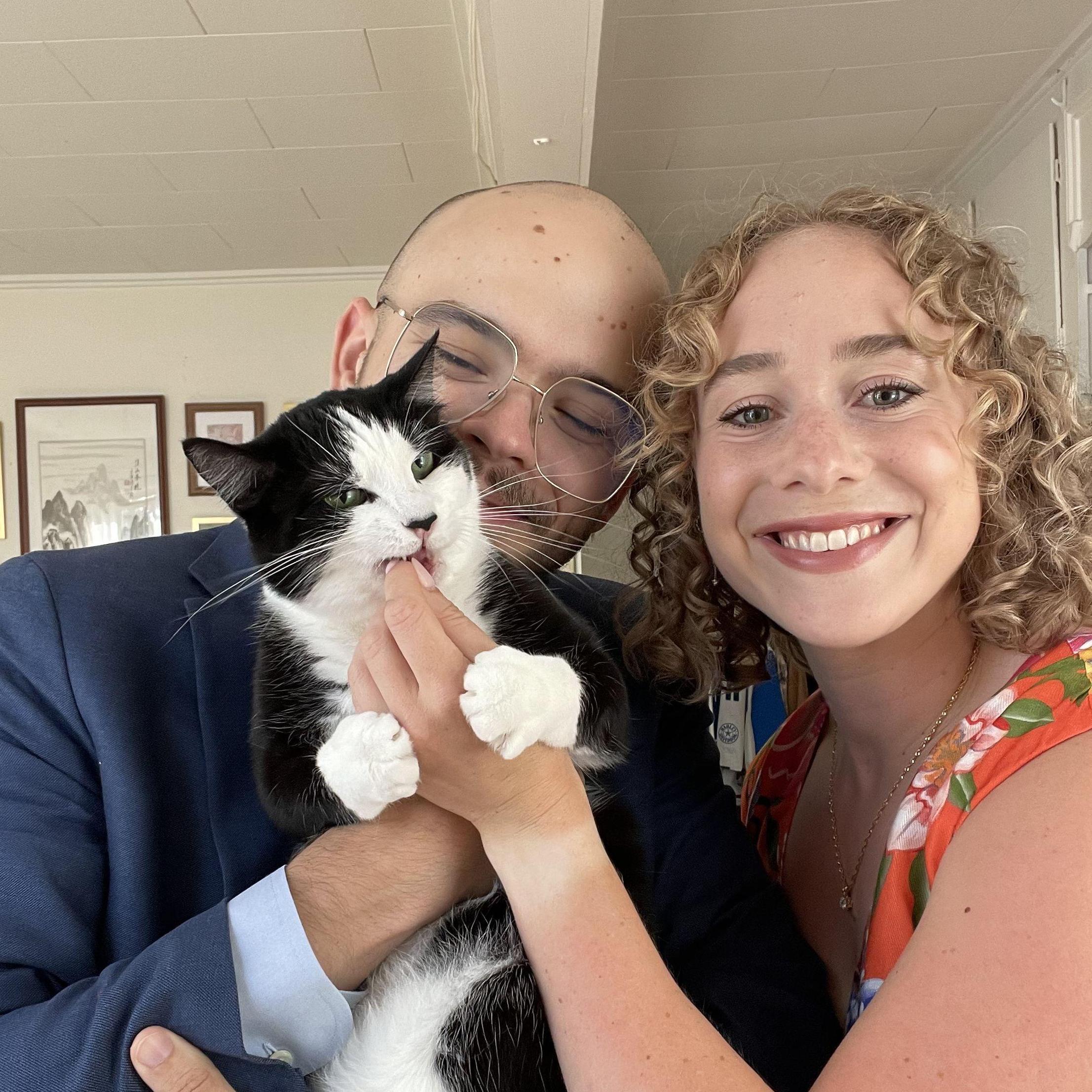 trying to get Wendy to cooperate for a photo