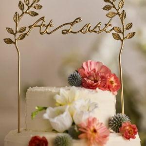 At Last Brass Cake Topper