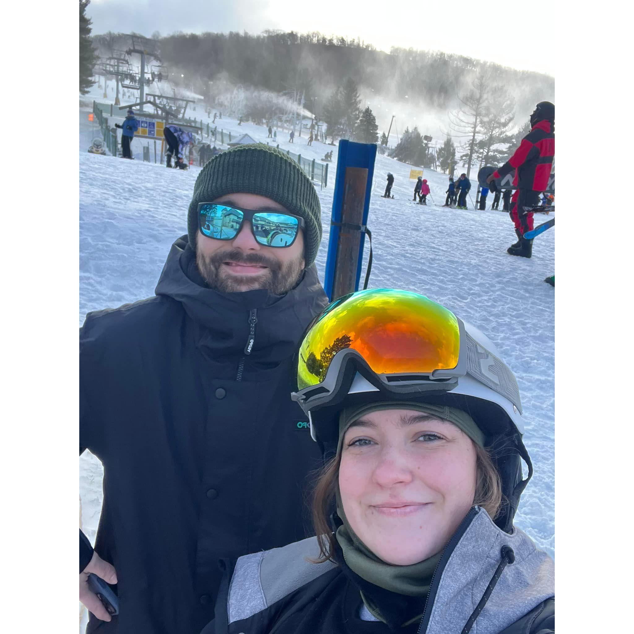 Jameson showing me the ropes of the mountain!