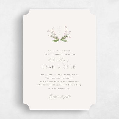 Beige Ticket Wedding Invitation - Zucchero Classic